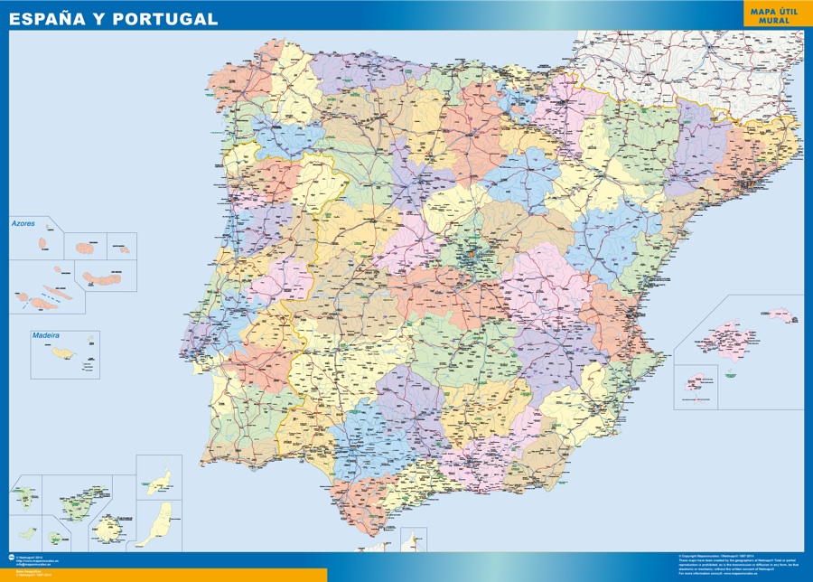 Mapa Portugal de parede