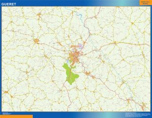 Mapa Gueret en Francia