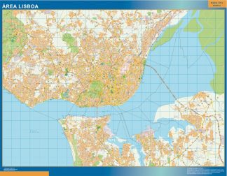 Mapa parede faibo espanha e portugal plastificiado enrola