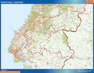 Mapa parede faibo espanha e portugal plastificiado enrola