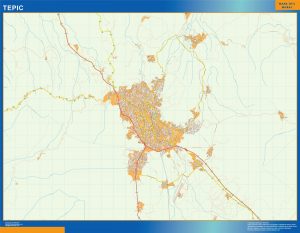Mapa Tepic en Mexico