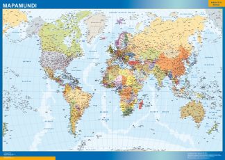 Mapa parede faibo espanha e portugal plastificiado enrola